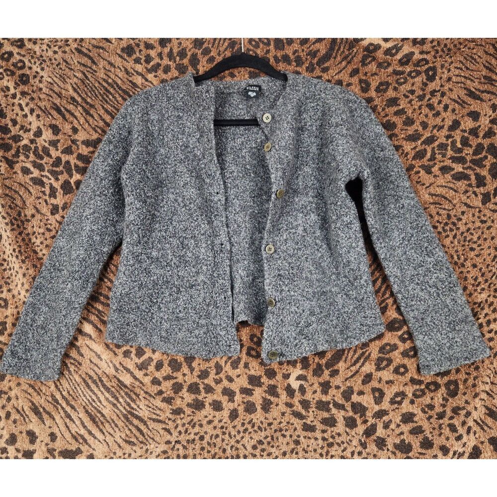 Eileen Fisher Women's Gray Cardigan Merino Wool & Cashmere Size M